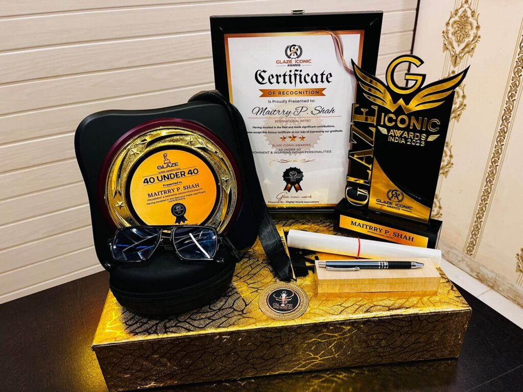 Renowned Artist Maitrry P Shah Receives the 40 under 40 Glaze Iconic Awards India 2023 for Exceptional Contributions and Inspiration