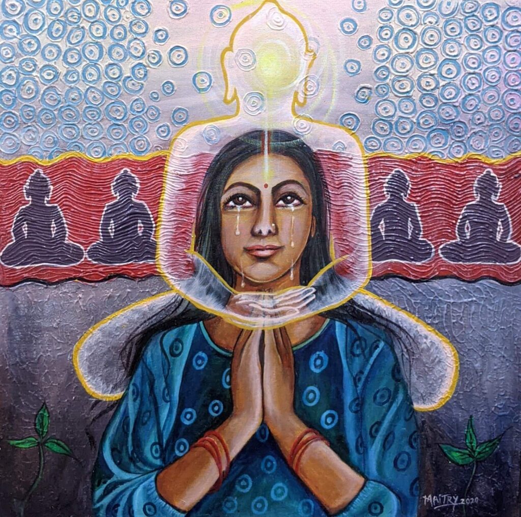 Introducing Maitrry P Shah's Captivating Painting Faith A Profound Journey of Spirituality and Devotion